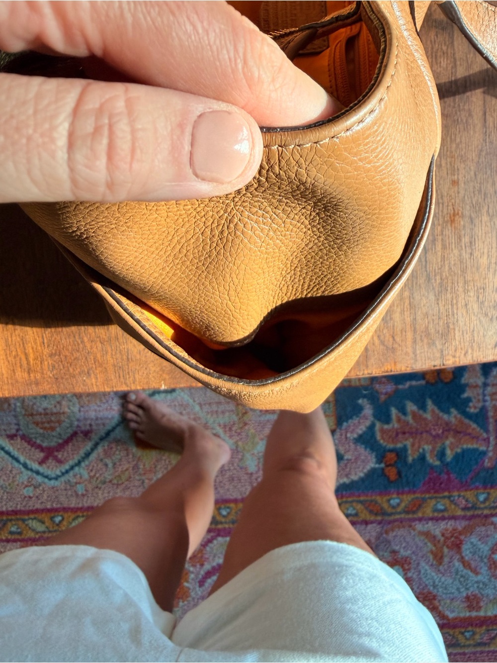Coach Brown Pebbled Leather Shoulder Bag - Picture 10 of 12